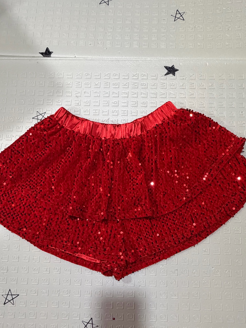 Peach Love California Red Sequin Mini Skirt